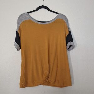 Yellow Comfortable Womens Baseball Tee